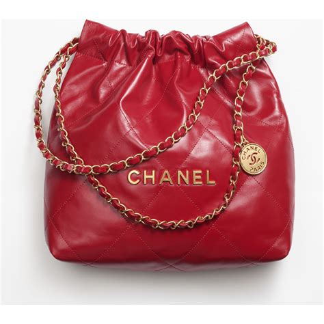 Chanel 22 small handbag, Shiny calfskin & gold